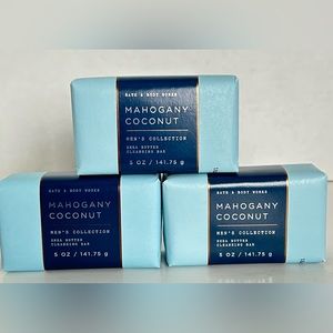 Bath & Body Works NEW!!! MAHAGONY COCONUT 
CLEANSING BAR 5 OZ X3